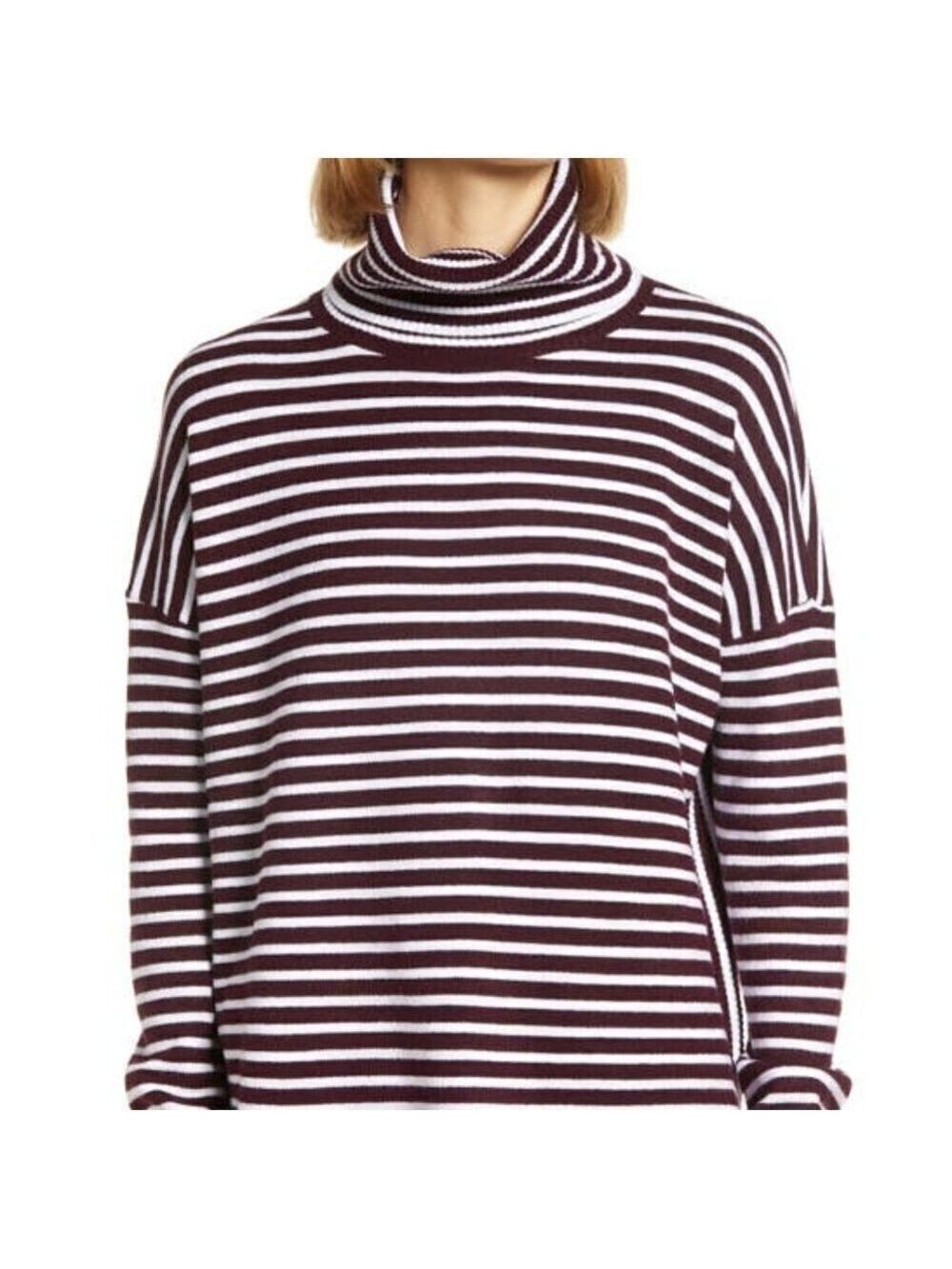 french Connection BNWT Cowl Stripe Ribbed Sweater
